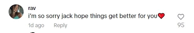 Jack was inundated with messages of support from his fans, including some writing: 'Let's all share and comment as much as we can! We have to help him'