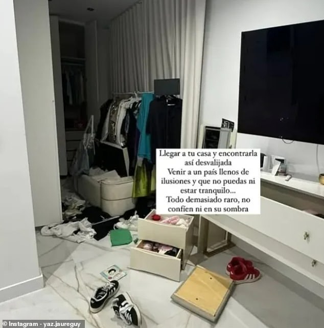 Influencer Jaureguy revealed that his house had been ransacked in a post on Instagram