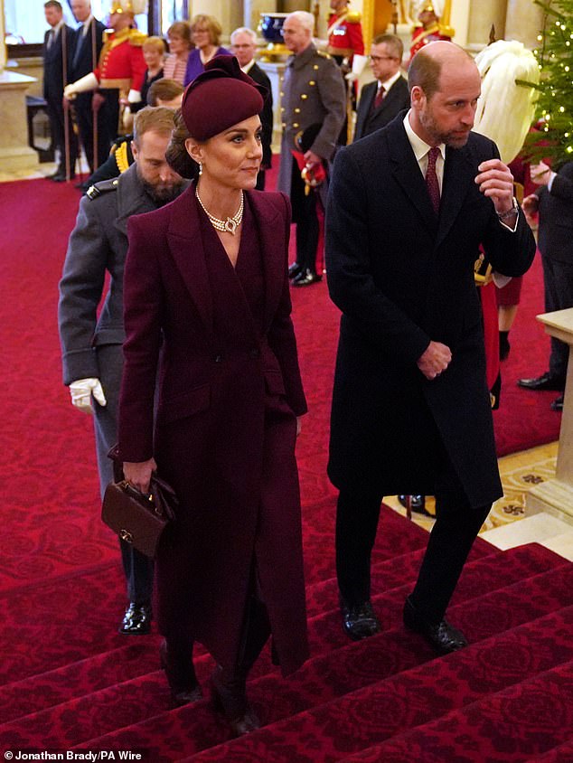 The Prince and Princess of Wales arrive at Buckingham Palace during the state visit