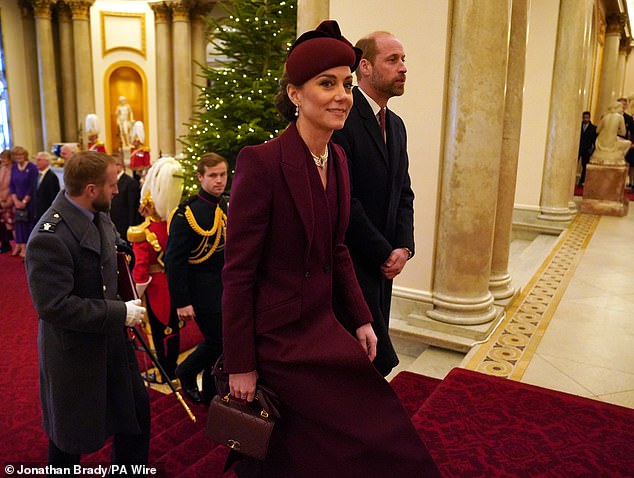 The Prince and Princess of Wales arrive at Buckingham Palace during the state visit