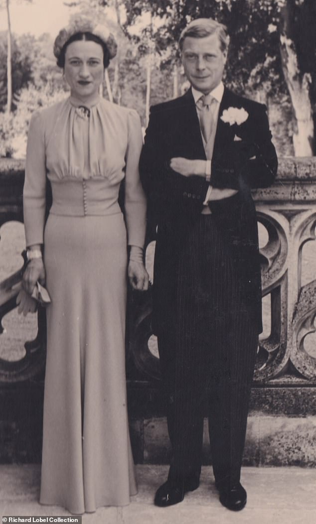 An unseen image of former King Edward VIII and Wallis Simpson on their wedding day, June 3, 1937.