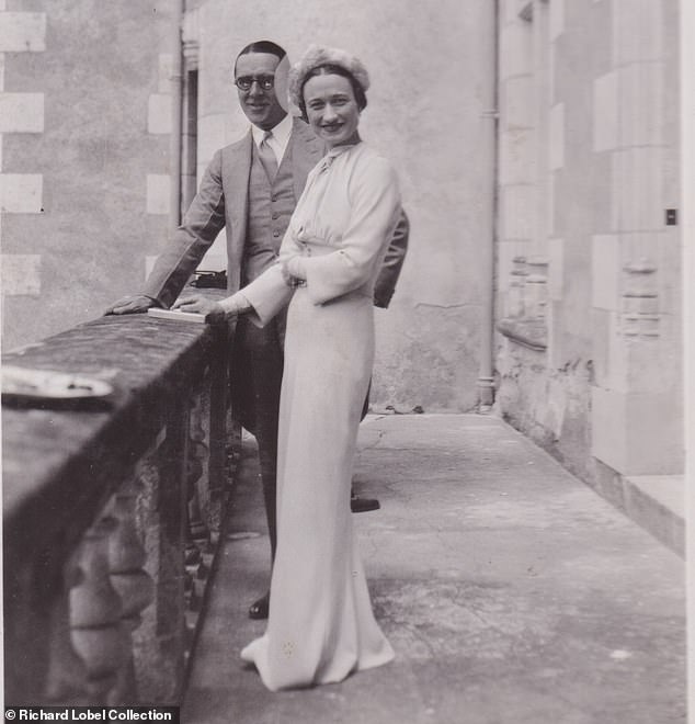 Wallis Simpson seen on her wedding day with Walter Monckton, Edward's lawyer