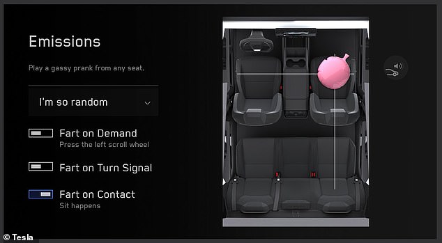 A laugh at someone's expense? Tesla's Cheerful 'Fart' Feature Just Got a New Setting That Will Make Passengers Red