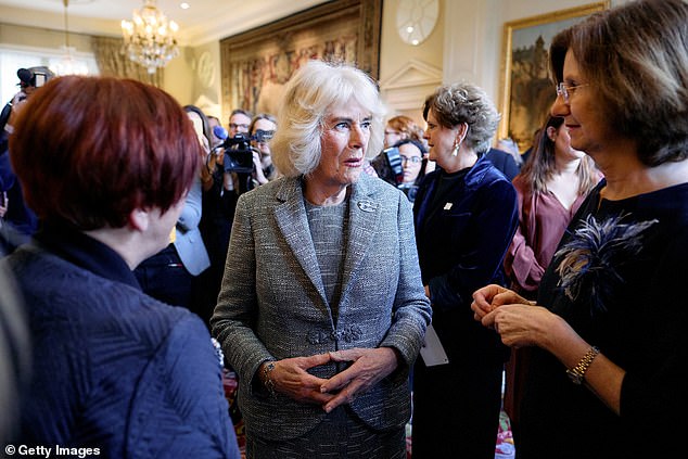 The Queen speaks to guests at the awards ceremony