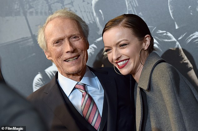 The star is pictured with screen icon father Clint Eastwood in 2018.