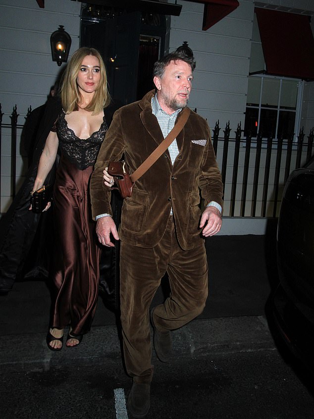 Guy Ritchie enjoyed a night out in Mayfair to celebrate the birthday of his wife, model Jacqui Ainsley, 43.