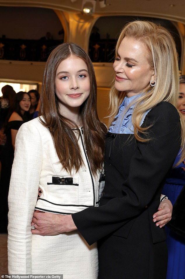 The Oscar winner, 57, was every inch the proud mom as she posed with her youngest son, 13, at the event held at the Beverly Hills Hotel in Los Angeles.