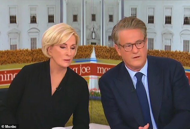 The two MSNBC hosts, seen here, had met Trump after a long feud, with the pair long criticizing the president-elect as racist, sexist, fascist and comparing him to Adolf Hitler