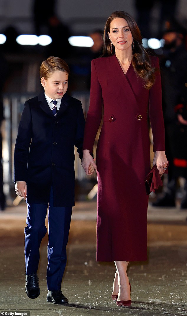 Kate and Prince George at the Together at Christmas carol service at Westminster Abbey