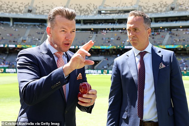 Brett Lee (left, with Michael Vaughan) said he had never seen anything like it in his life.