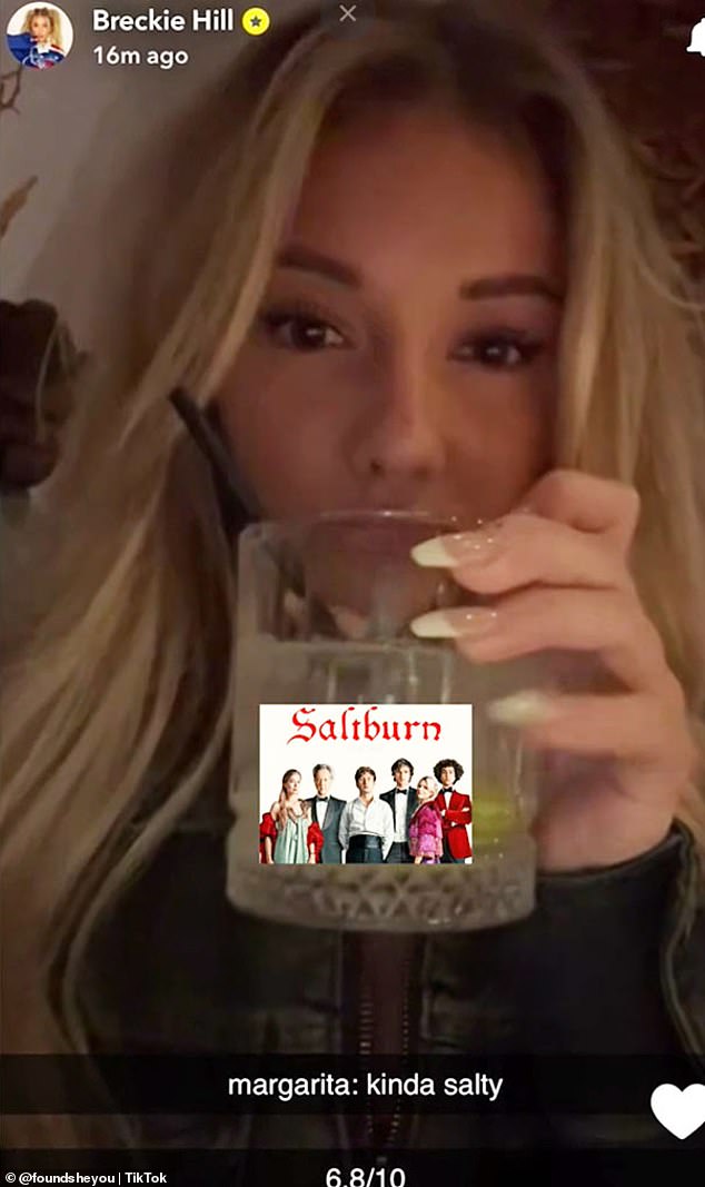 TikTok influencer Breckie, 21, sparked speculation when she reposted a clip seemingly hinting at an affair between her and Barry, and fans soon found a very cryptic clue about Saltburn.