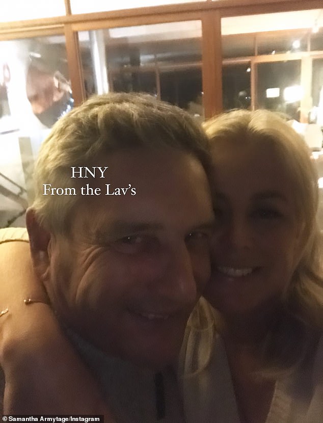 Are you taking your husband's last name? Sam also posted this photo from later that night, which showed her and Richard hugging alongside the words: 'HNY from the Lav's.'