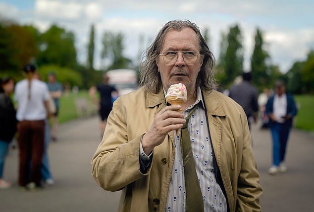 Among the winners was Oscar-winning actor Gary Oldman, 66, who received the Performance of the Year award for his portrayal of Jackson Lamb in Slow Horses. (Pictured: Gary Oldman seen in the series)