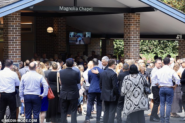 The chapel at Macquarie Park Cemetery and Crematorium was packed with mourners at Alan Plummer's funeral.