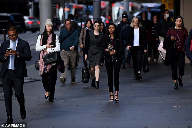 The cafe owner said Australians rarely apply for jobs in any of the positions he advertises. In the photo, Sydney CBD workers.