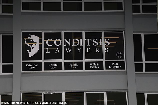 The offices of Conditsis Abogados (in the photo) were attacked