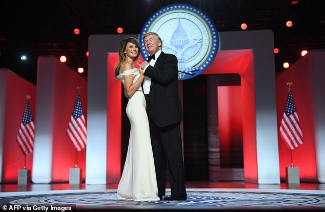 Donald and Melania Trump at their inaugural ball on January 20, 2017