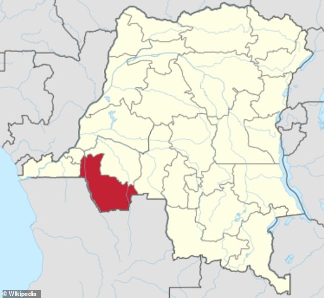 The map above shows the Democratic Republic of the Congo and highlights the Kwango province where the outbreak occurred.