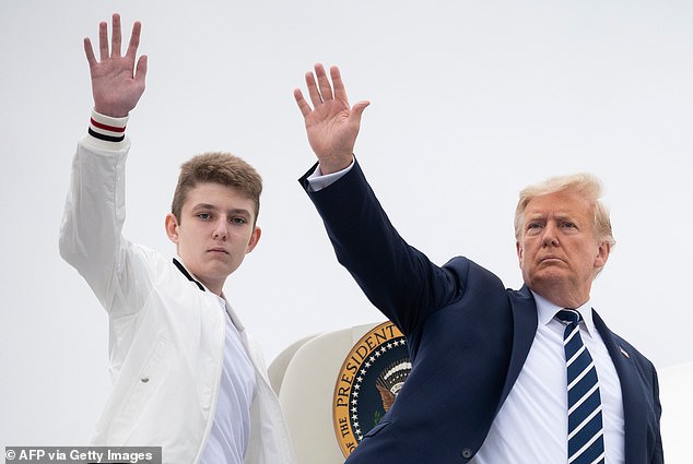 But the outlet reported that Barron (seen with his father in 2020) has 