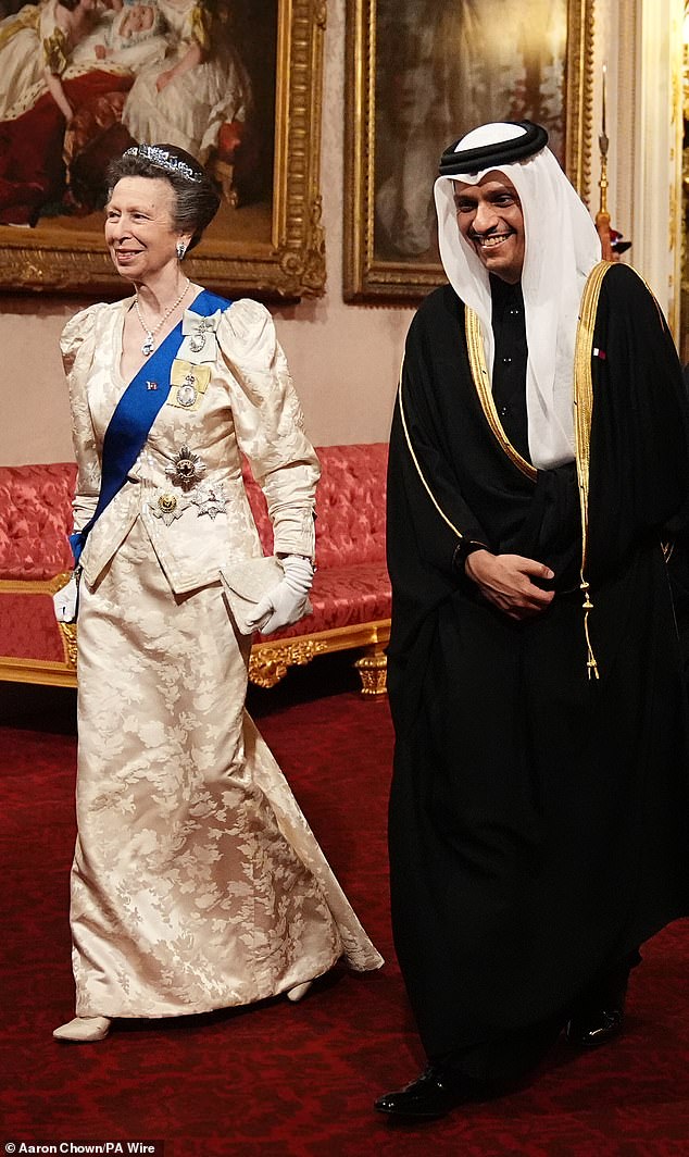 The Princess Royal and HE Sheikh Mohammed bin Abdulrahman bin Jassim Al Thani photographed last night