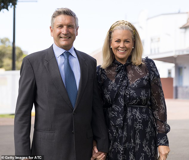 The couple had previously made very rare public appearances together at Sydney's Royal Randwick Racecourse, leaving hand in hand at the races in 2021 (pictured).