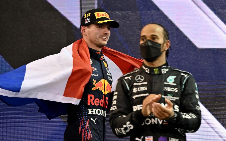 Max Verstappen celebrates winning the 2021 world title after a dramatic climax to his rivalry with Lewis Hamilton/Inside the press room where the dispute between Verstappen and Russell exploded