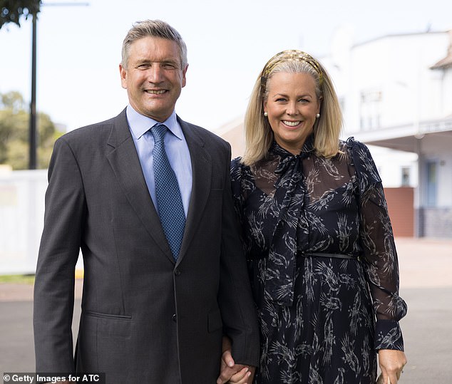 Her husband Richard has rarely joined her at public events over the years, but they notably went out together at Royal Randwick Racecourse for the 2021 races (pictured).