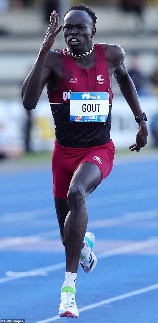 Gout's coach, Di Sheppard, believes that the son of two South Sudanese immigrants could be an Olympic champion in the 100 and 200 meters like his idol Usain Bolt.