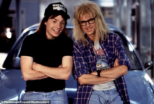 The Saturday Night Live alum, 60, revealed that he stepped out of his own 'punk rock era' for the scene in which Wayne Campbell and Garth Algar rock out in a car.