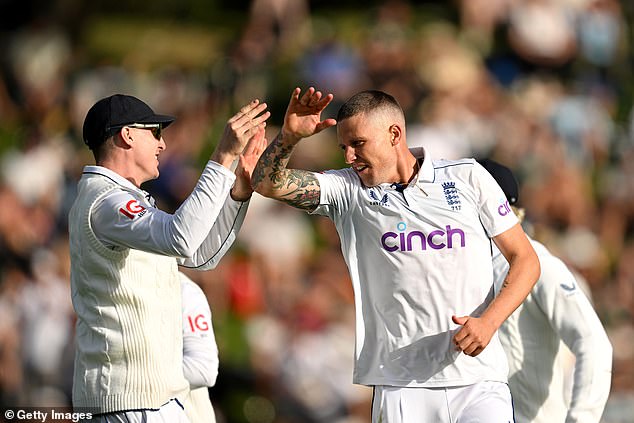 England's Brydon Carse (right) took two crucial late wickets to put England in the driving seat