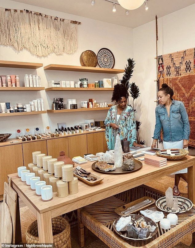 Pictured: Myka Harris and Kadi Lee, founders of High Brow Hippie salon, in their retail space in Venice, LA.