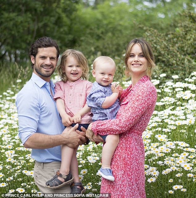 The Prince and Princess with their eldest children, Prince Alexander, now eight years old, and Prince Gabriel, seven