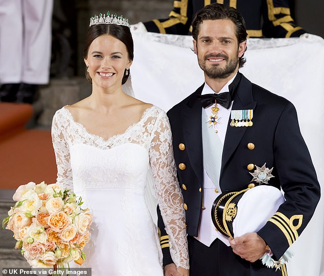 Pictured: Prince Carl Philip and Princess Sofia of Sweden leave their wedding ceremony at the Royal Palace in 2015. The prince's older sister, Crown Princess Victoria, is heir to the throne.