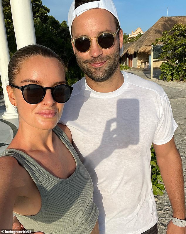 Jimmy also said that if his time had been up, he would have chosen golf as a career (pictured with Amelia Shepperd). The couple welcomed a baby boy in April of last year.