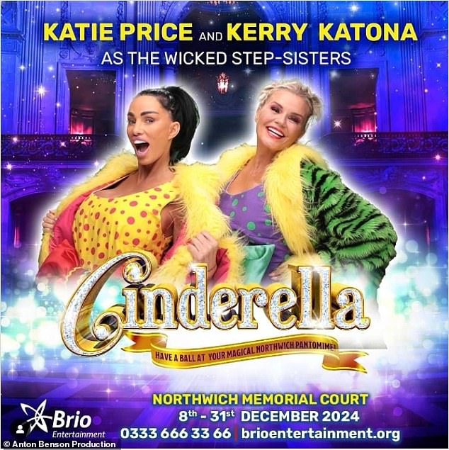 Former glamor model Katie and former Atomic Kitten star Kerry are currently rehearsing for their Cinderella pantomime in Northwich this Christmas.