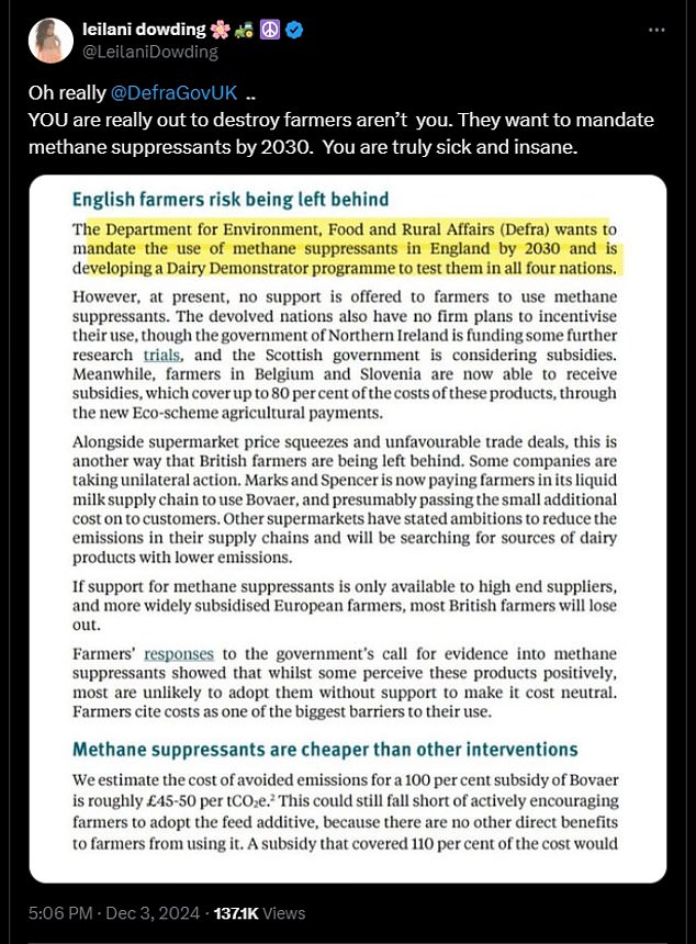 A document is circulating on social media that mentions a plan by the Department for Environment, Food and Rural Affairs (DEFRA) to require the use of 