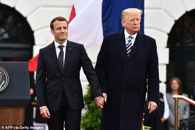 Donald Trump will also attend the reopening of Notre Dame after being invited to the ceremony by President Macron (both pictured in April 2018)