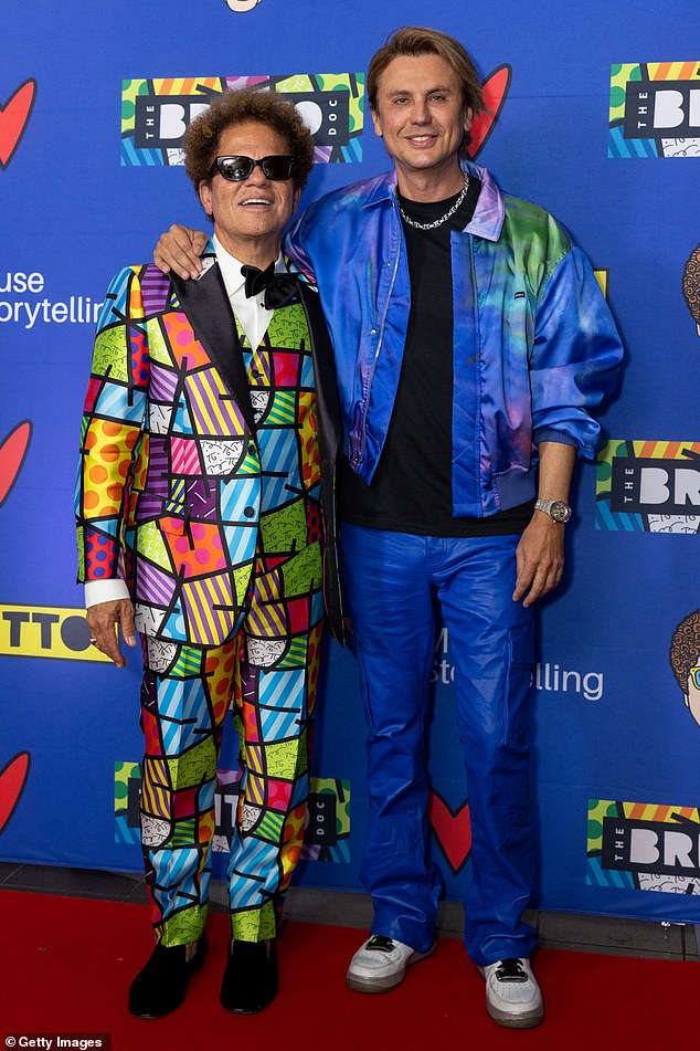 They were at the world premiere of BRITTO Doc at the Regal Cinemas South Beach Stadium 18 in Miami Beach, Florida. Seen with Romero Britto