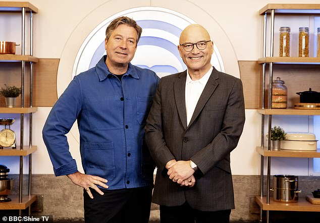 The race to replace chef and star alongside judge John Torode (left) is on with Gino D'Acampo, James Martin, Nigella Lawson, Grace Dent and Lisa Faulkner in the running.