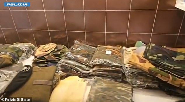 Videos of raids on properties linked to the group show piles of army uniforms