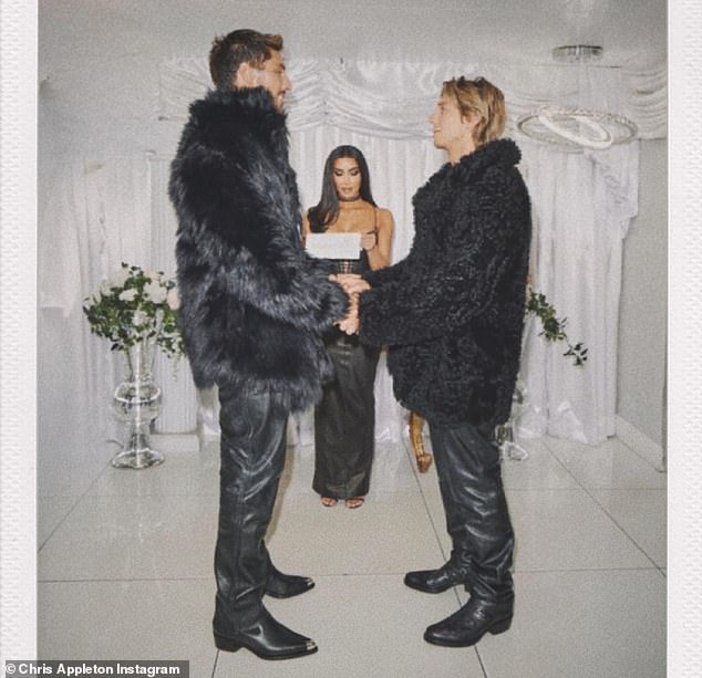 The former couple said 'I do' in Las Vegas at the Little White Chapel, with Kim Kardashian officiating the nuptials.