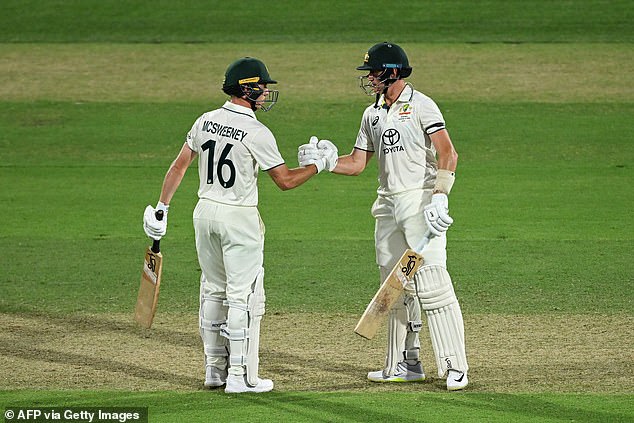 The blackouts did not stop Australian duo Marnus Labuschagne and Nathan McSweeney from taking control of the match.