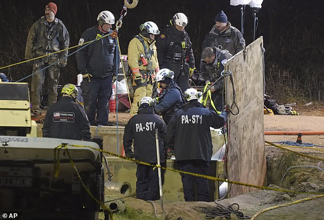 Rescuers are working to find Pollard overnight. They used cameras and listening devices dropped into the hole