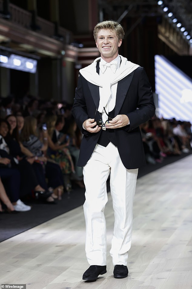 It's not Robert's first time dabbling in fashion, having made his runway and modeling debut during the Melbourne Fashion Festival (pictured) earlier this year.