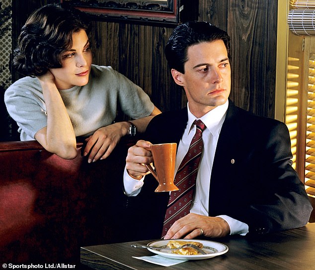 Twin Peaks, co-created by Hollywood author David Lynch, starred Kyle MacLachlan (right) as FBI detective Dale Cooper, with whom Audrey has a crush