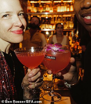 Guests enjoyed Martini and Rossi cocktails.