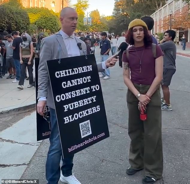 Clementine Breen (right), 20, filed a medical negligence lawsuit against Los Angeles-based doctor, Johanna Olsen-Kennedy, on Thursday, claiming she underwent irreversible treatment from the age of 12 to become a man.