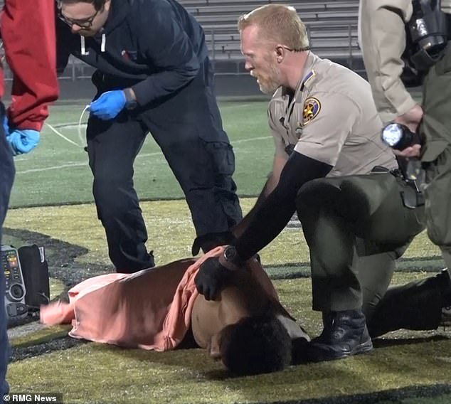 Sharp was captured and arrested on the Newbury Park High School football field and is currently being held without bail