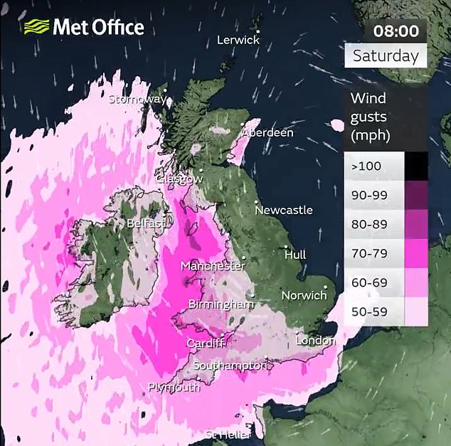 Storm Darragh has hit much of Britain and has caused a 