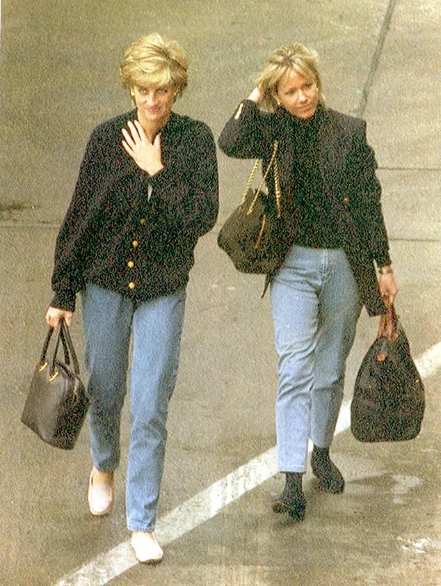 Diana became so close to her long-time secretary Victoria Mendham that she invited her to go on vacation with her for four consecutive years. The couple, above, in 1995 leaving for Antigua